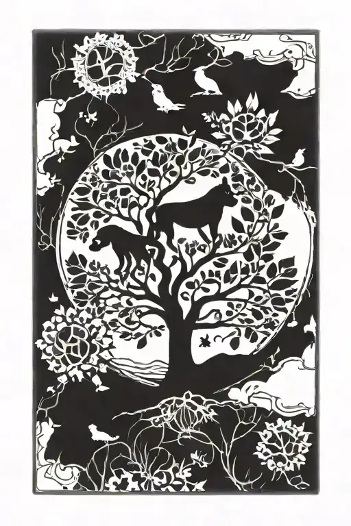 Tree Of Life Dog Paw Print Surrounded