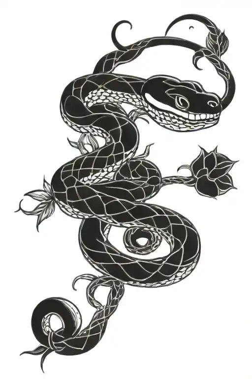 Snake Intertwined Vines