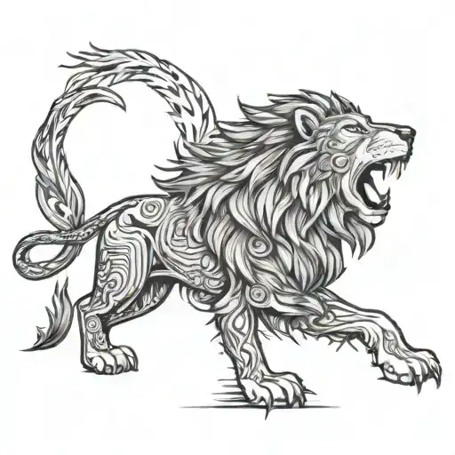 Lion And Wolf Howling