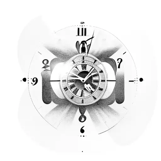 Blind Death Blindfolded And A Time Clock In His Hand