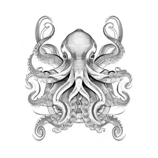 Incorporate The Elegant Movements Of An Octopus And An Elephant Into A Blackwork Design
