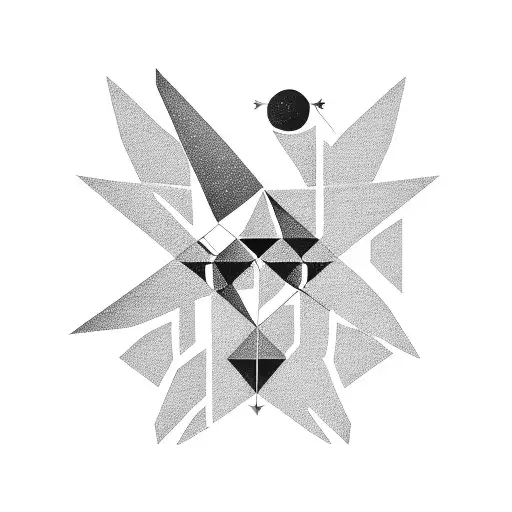 Sagittarius Constellation With Small Arrows Incorporated Into The Design