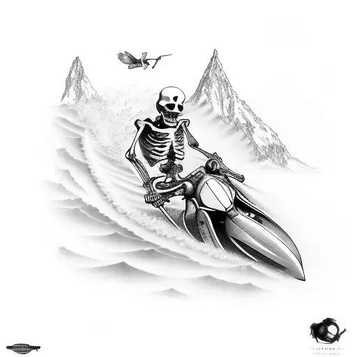 Skeleton Riding A Honda Wave
