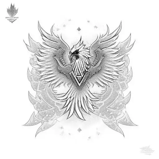 Rising Phoenix Across The Chest And Over One Shoulder