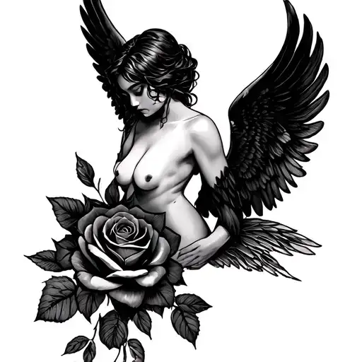 Fallen Angel And Rosses