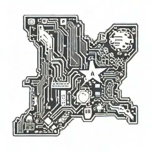 An Intricate Motherboard Design With Texas State Outline Integrated Into It