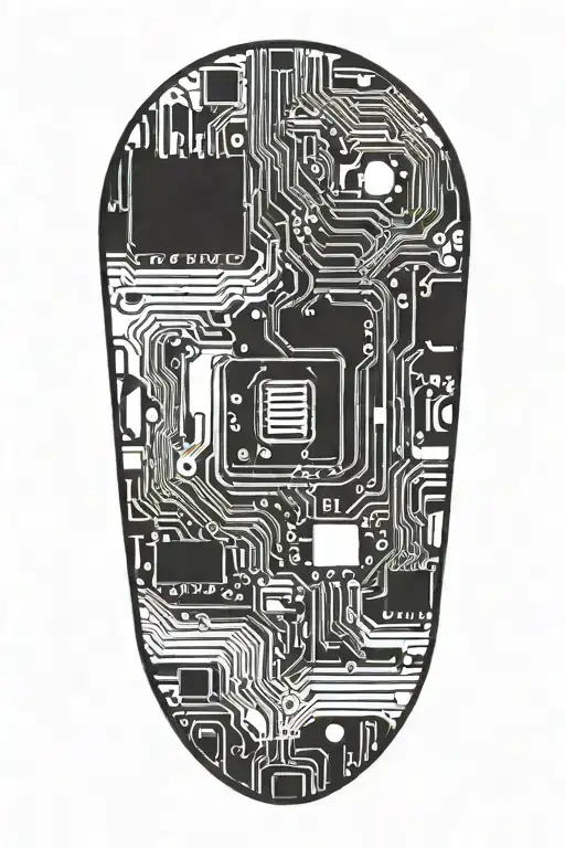 A Minimalist Tattoo Of A Computer Chip With The Outline Of Texas Subtly Incorporated