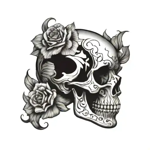 Female Skull With Shaved Side Profile