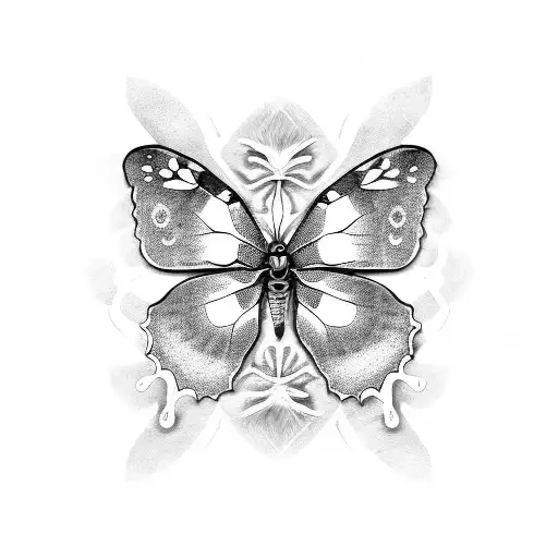 Half Skeleton Butterfly