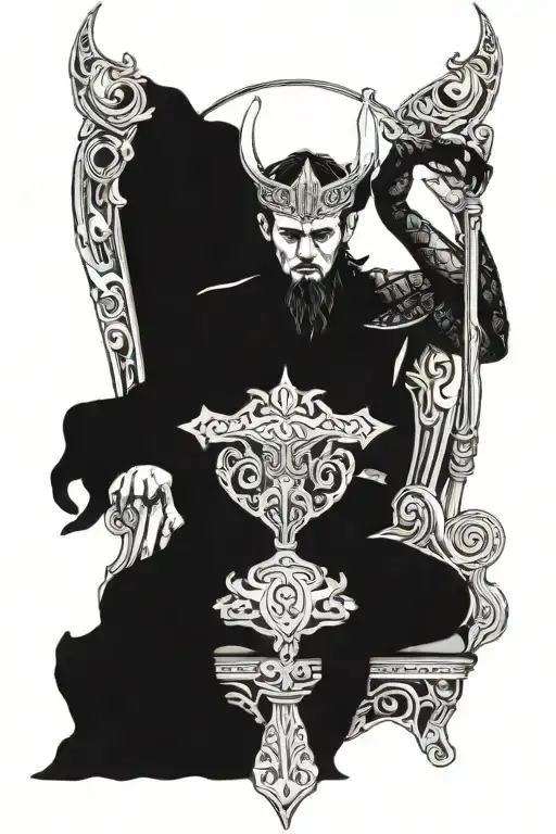 God Loki Sits On The Throne