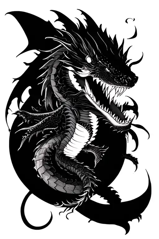 Shark And Dragon Wrapped