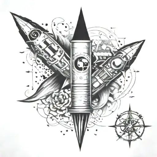 Rocket Shit And Virgo Sign And Capricorn Sign Intertwined