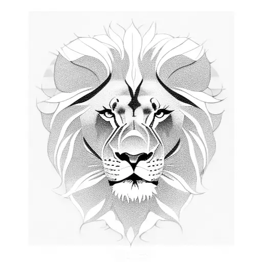 Lion Small Tattoo On The Back