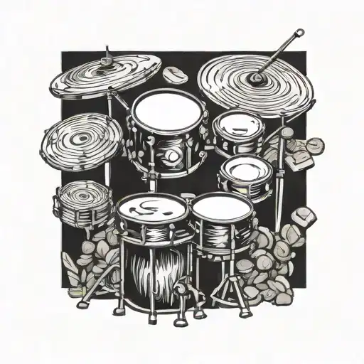 A Drum Set Made Out Of Various Coins
