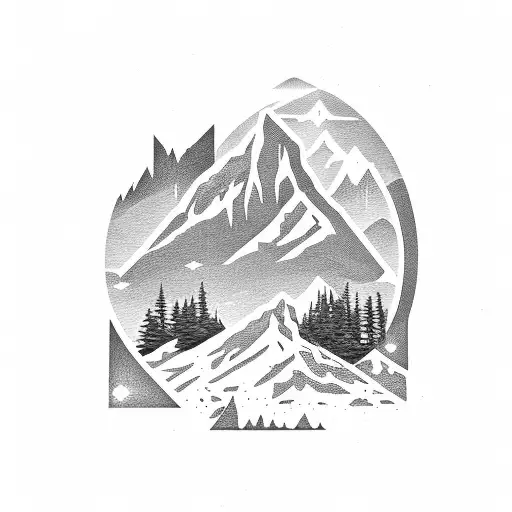 Jeep Lettering With Mountain Scene Inside The Letters