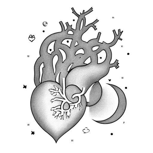 Heart With Moon Shining Above It Based On Mitski Song My Love Mine All Mine