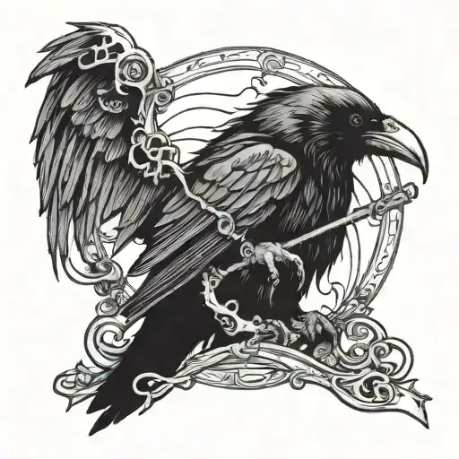 Creepy Raven Holding A Scythe