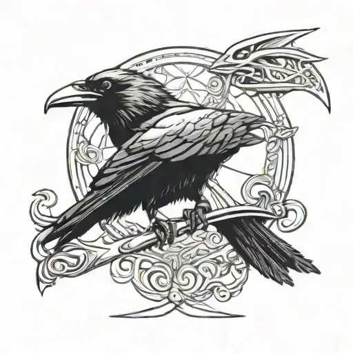 Raven Holding A Scythe