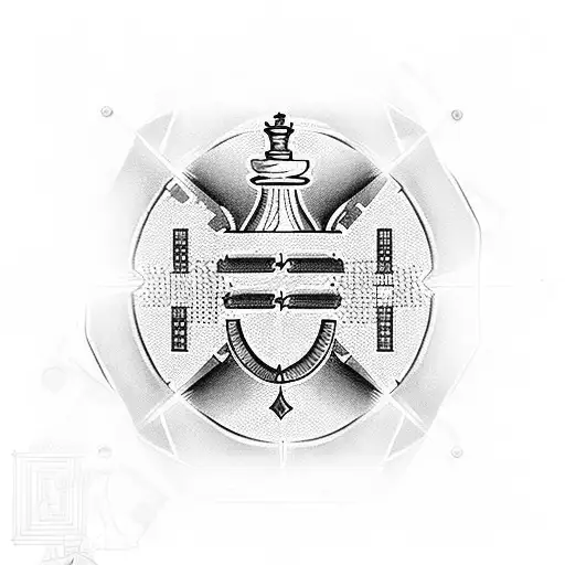 Chess Piece With Circuit Board Patterns