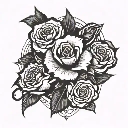 Simple Cros And A Rose Around It