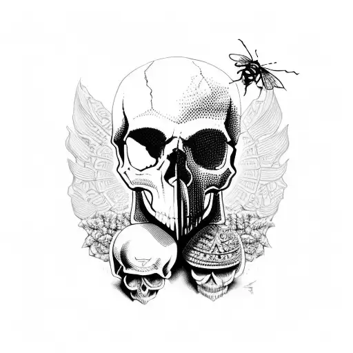 A Skull Made Entirely Of Intricate Bug Patterns