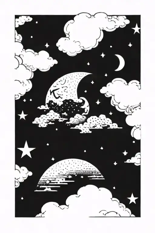 Night Sky Moon Stars