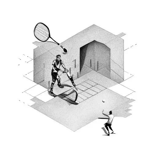 Guy Playing Padel In Perspective
