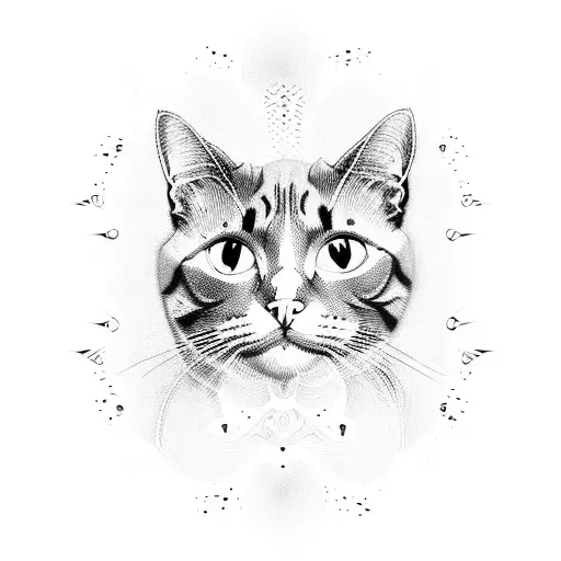 Cat With Three Psychedelic Eyes