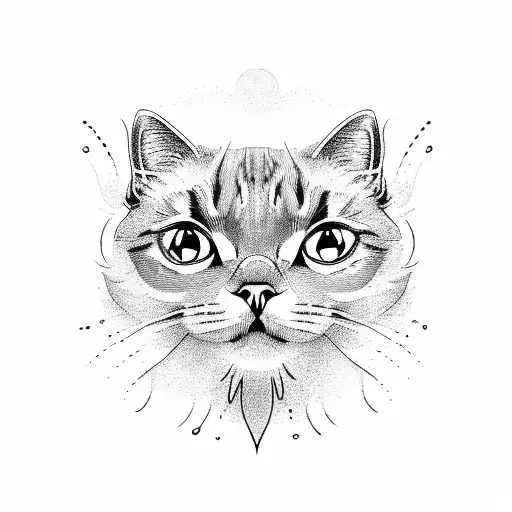 Cat With Three Psychedelic Eyes