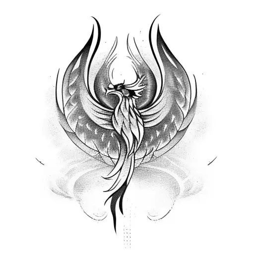 Create A Tattoo Of A Phoenix In A Unique And Abstract Style