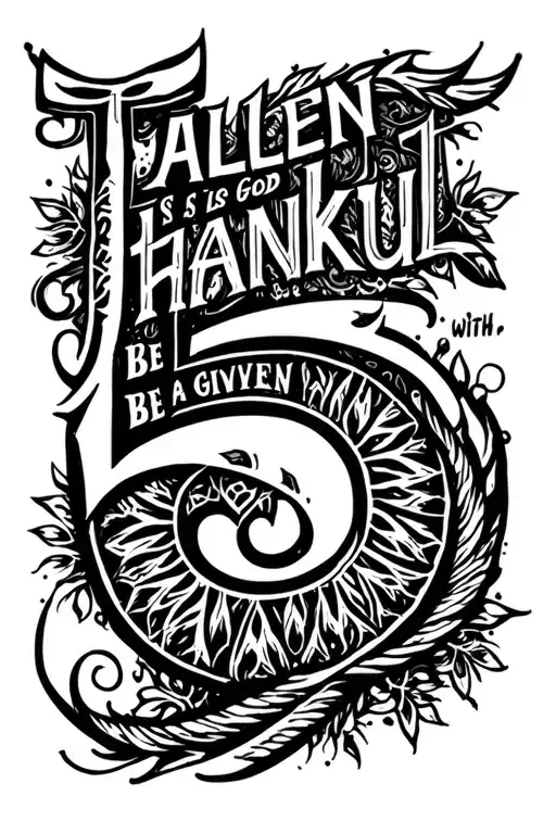 Tribal Tattoo With The Word Talent Is God Given Be Thankful With A Number 5