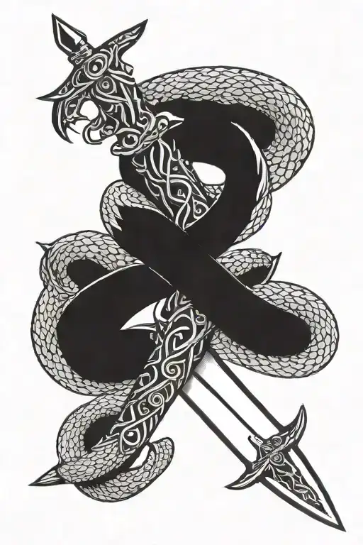 Sword With Snake Wrapped