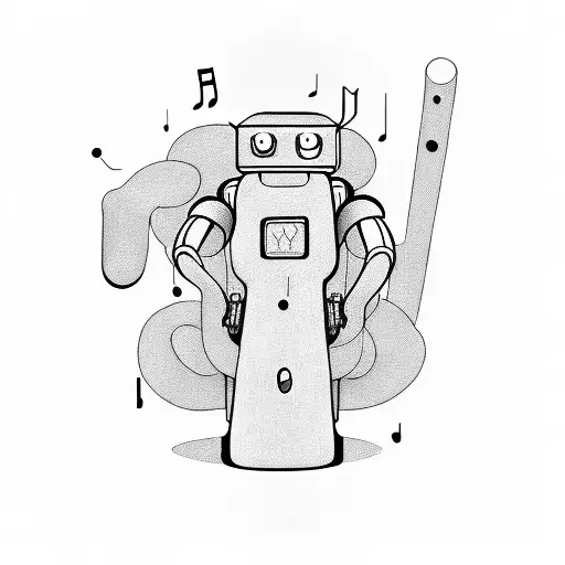 A Sleeping Robot Surrounded By Floating Coffee Mugs And Musical Notes