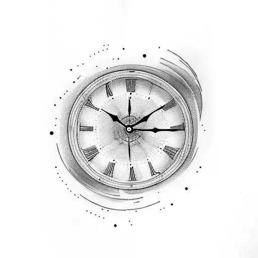 Hourglass With The Words Momento Mori Inside And A Clock