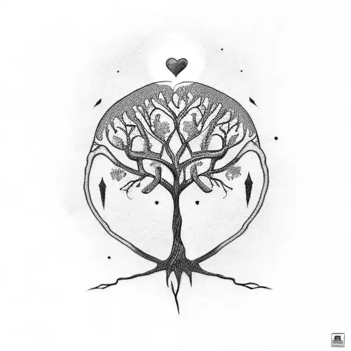 Tree With Heart-shaped Roots And Brain-shaped Crown