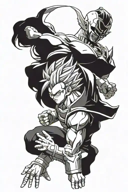 Magin Vegeta With Rinnegan Madara On His Side View