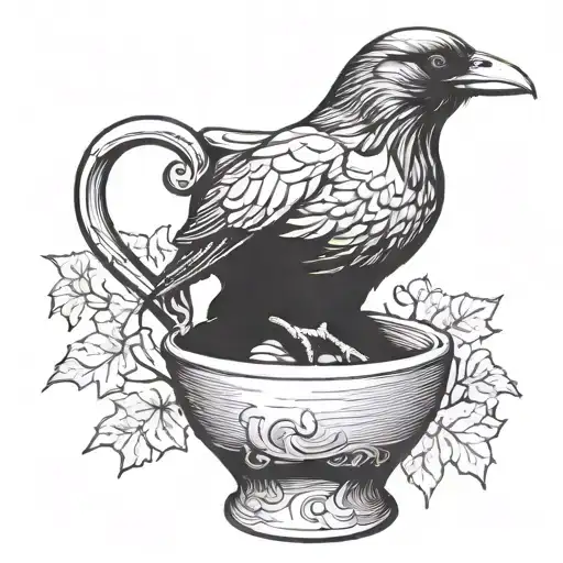 Crow Dropping Rocks Into The Pitcher