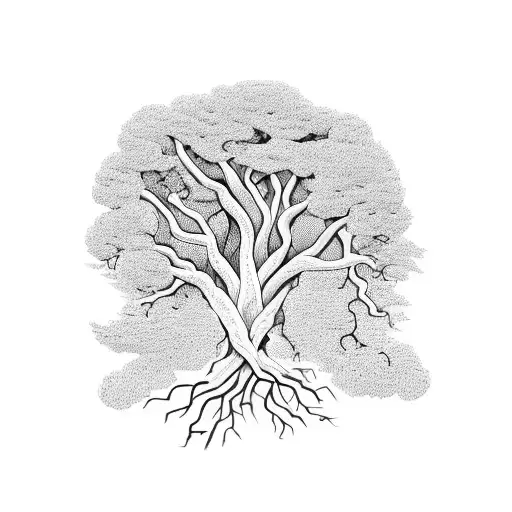 A Majestic Tree With Roots That Form The Shape Of A Treble Clef