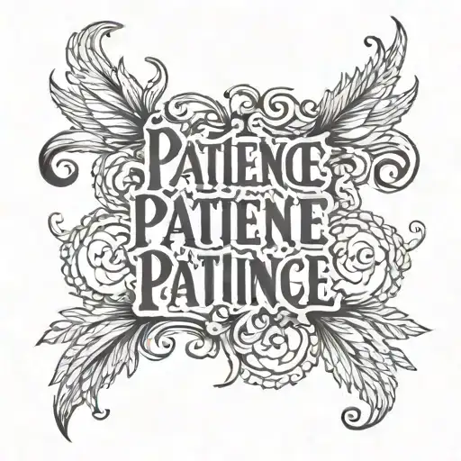 The Word Patience Only Word Horizontally All Caps