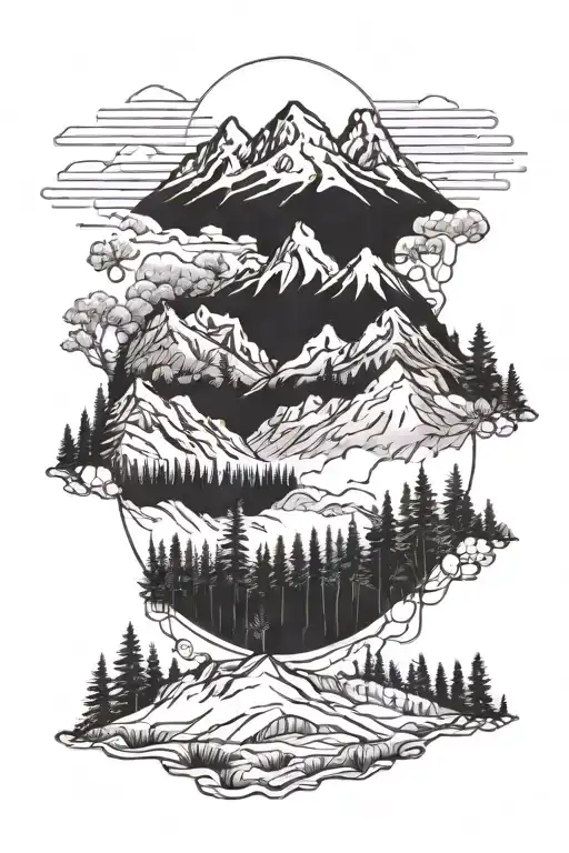 Forest With Mountains Panorama