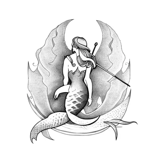 Mermaid Tail With A Trident