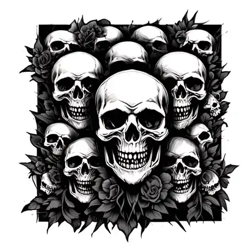 Lots Of Skulls Arm Sleeve