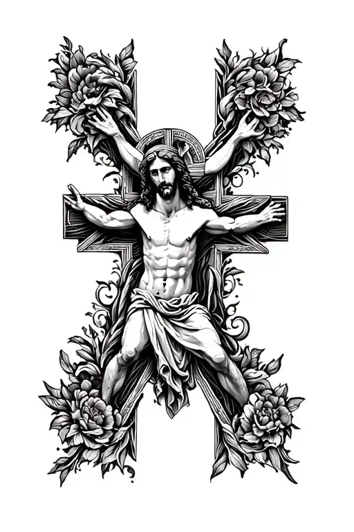 Jesus Cross Made Entirely Of Black