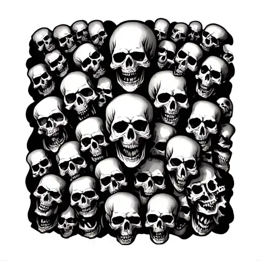 Lots Of Skulls Arm Sleeve