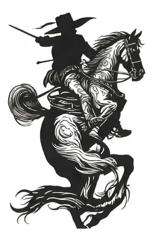 Cowboy Riding A Horse