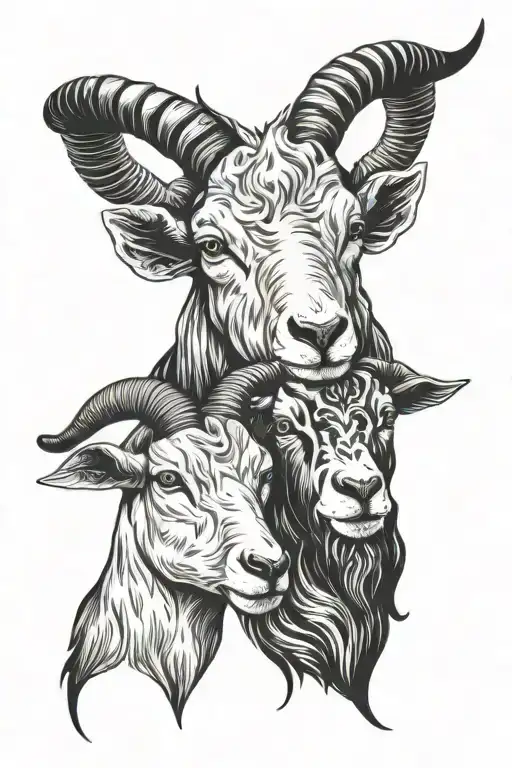 Goat And Bull Head