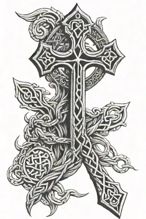 Thor's Hammer Celtic Cross