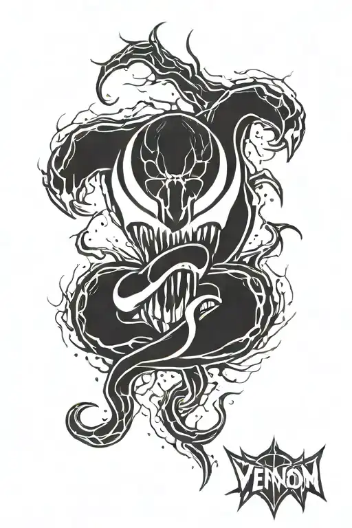 Venom Symbol From Spiderman Made Out Of Lighting Bolt