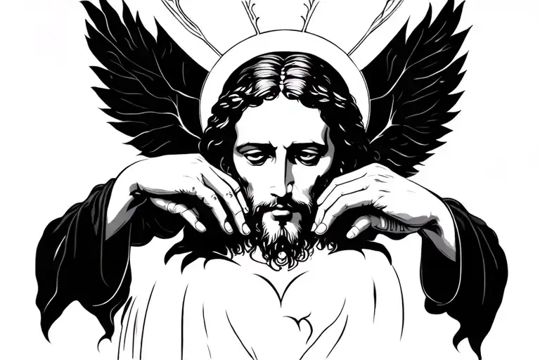 Jesus With The Heart Of The Sacred Family