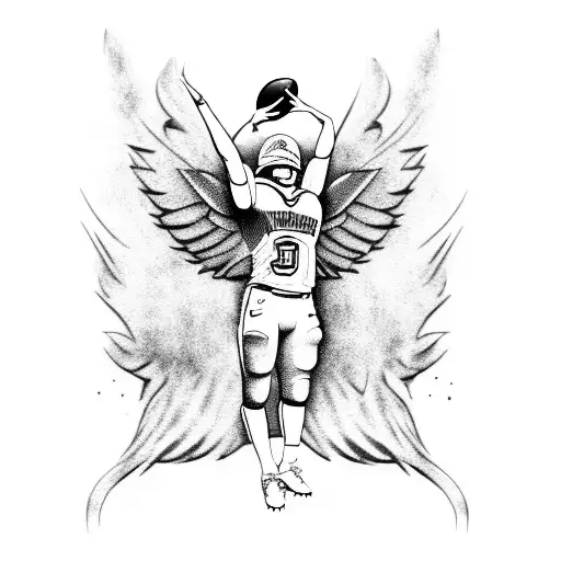 A Football Player With Angel Wings